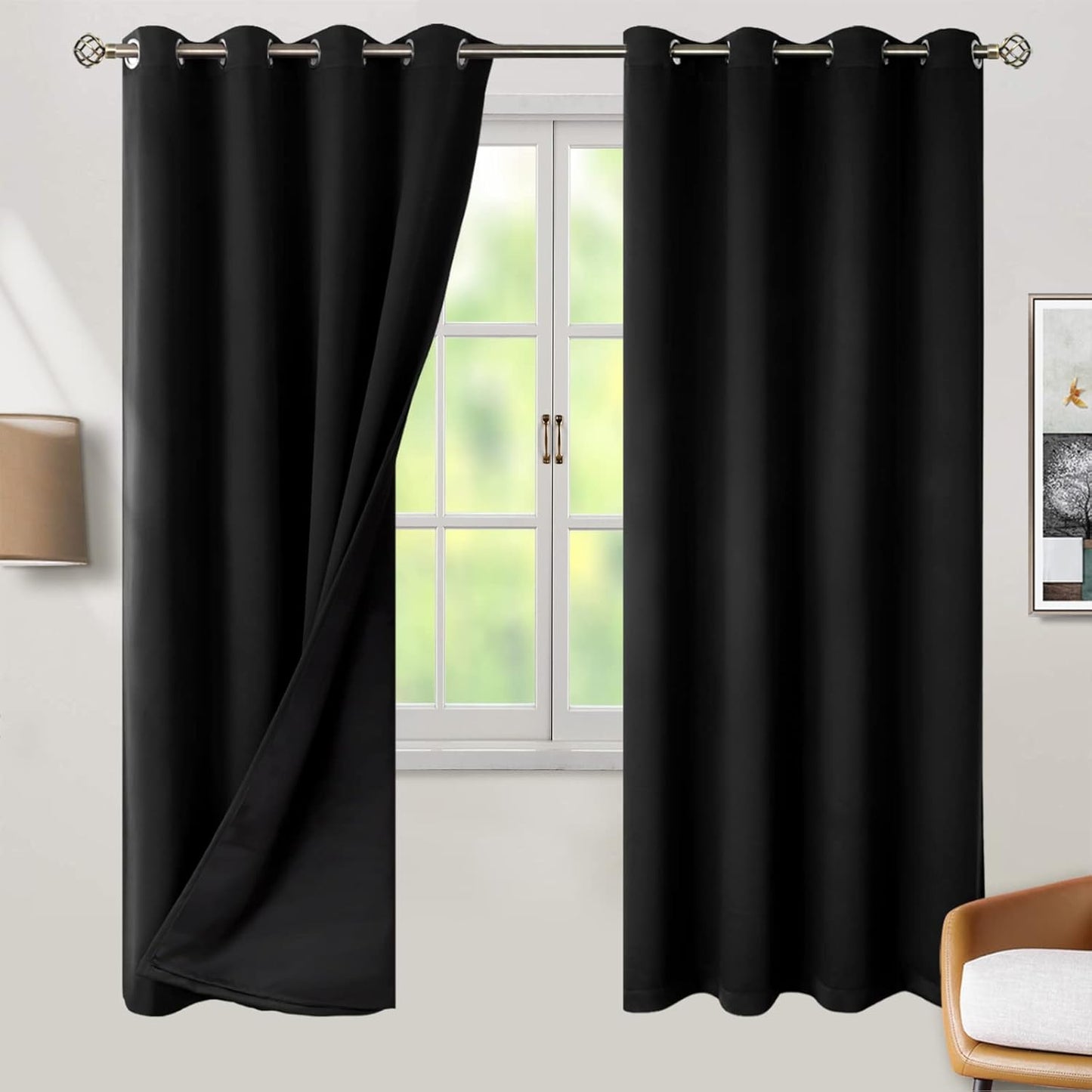 BGment Thermal Insulated Blackout Curtains for Bedroom 52x72