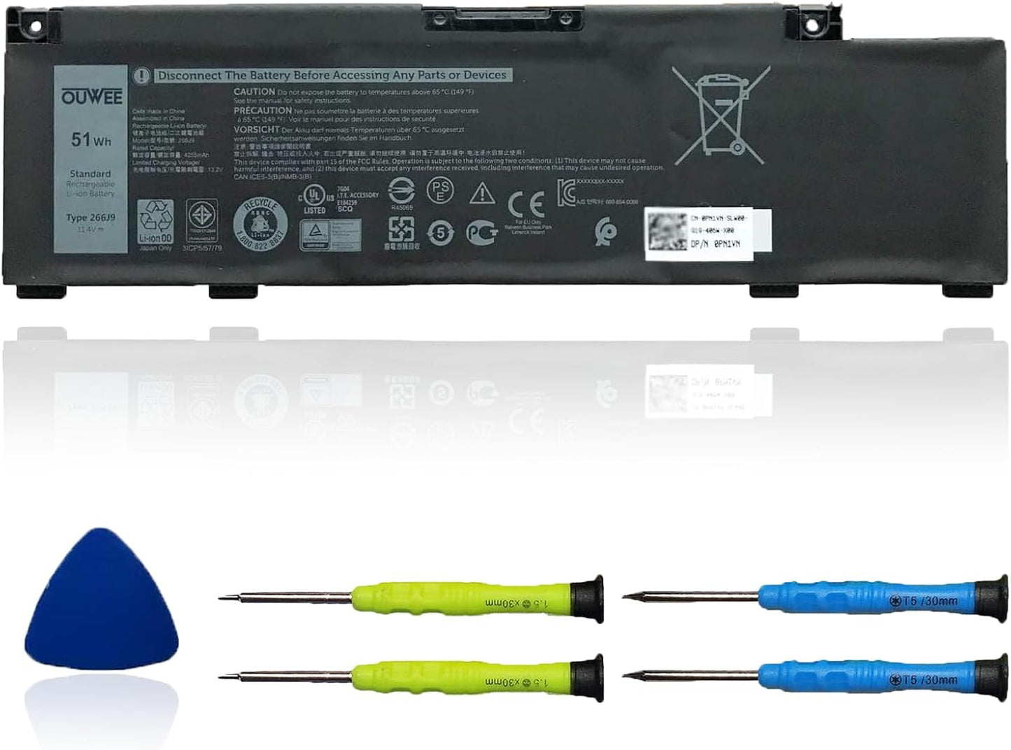 266J9 Laptop Battery for Dell Inspiron 5490 and G5 Series