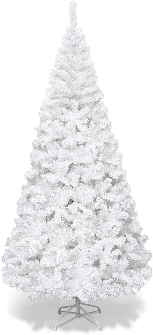 8ft Artificial White Christmas Tree for Festive Holiday Decor