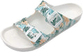 FUNKYMONKEY Women's Comfort Slides Double Buckle Adjustable EVA