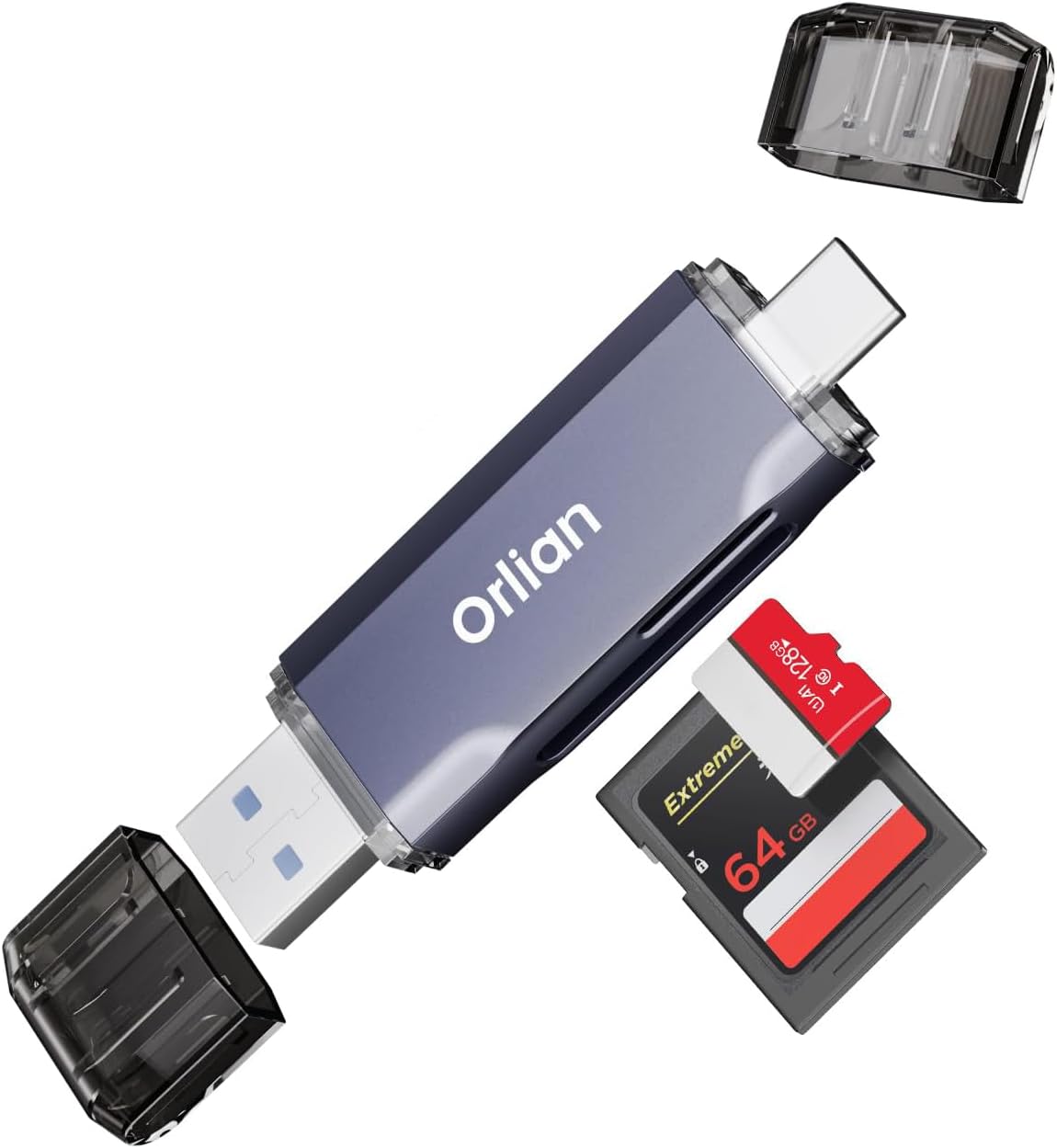 Orlian Dual USB 3.0 Card Reader - 5Gbps Transfer Speed