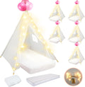 6 Pack Sleepovers Teepee Tent for Kids with Mattress Sheet