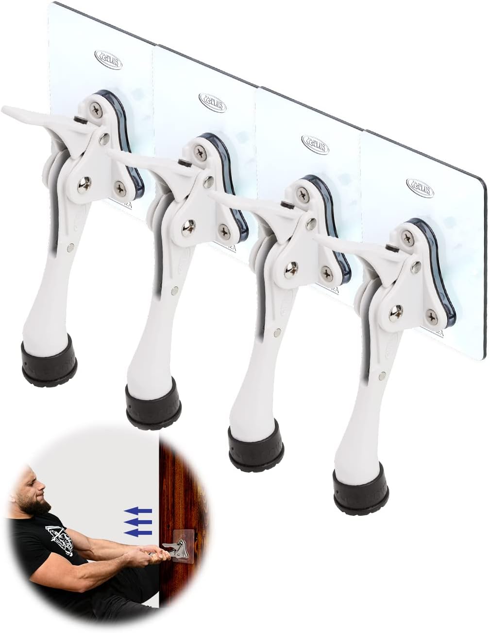 Door Stopper with Adhesive Bracket Stickers for All Doors