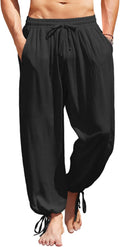 Men's Cotton Linen Harem Pants Casual Beach Trousers - Breathable Fit