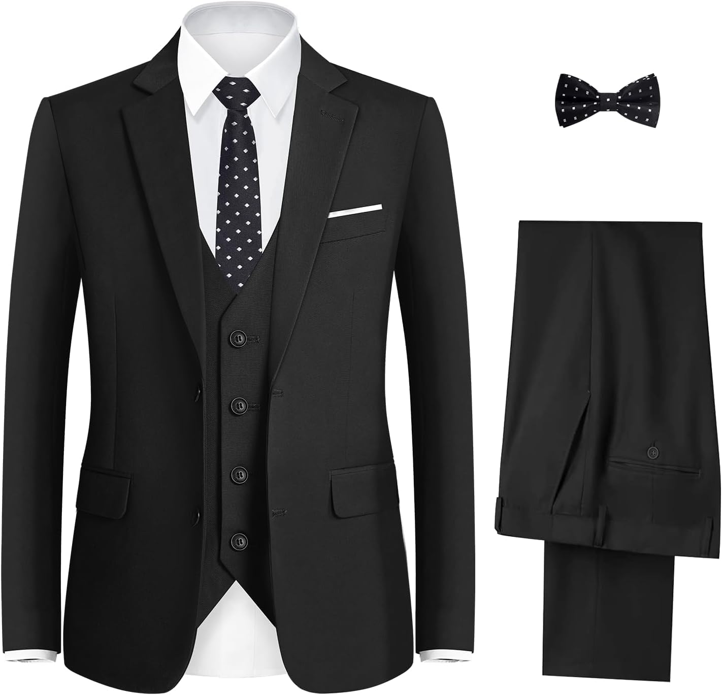 Boys Suit Set Modern Fit Adjustable Waist for Weddings & Events