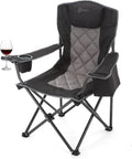Portable Deluxe Folding Camp Quad Chair with Headrest - Comfortable