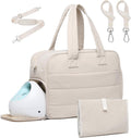 Diaper Bag with Breast Pump Laptop Compartment - Quilted Puffer Tote