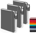Pocket Notebook Journals 3 Pack with Pens - Compact College Ruled Set