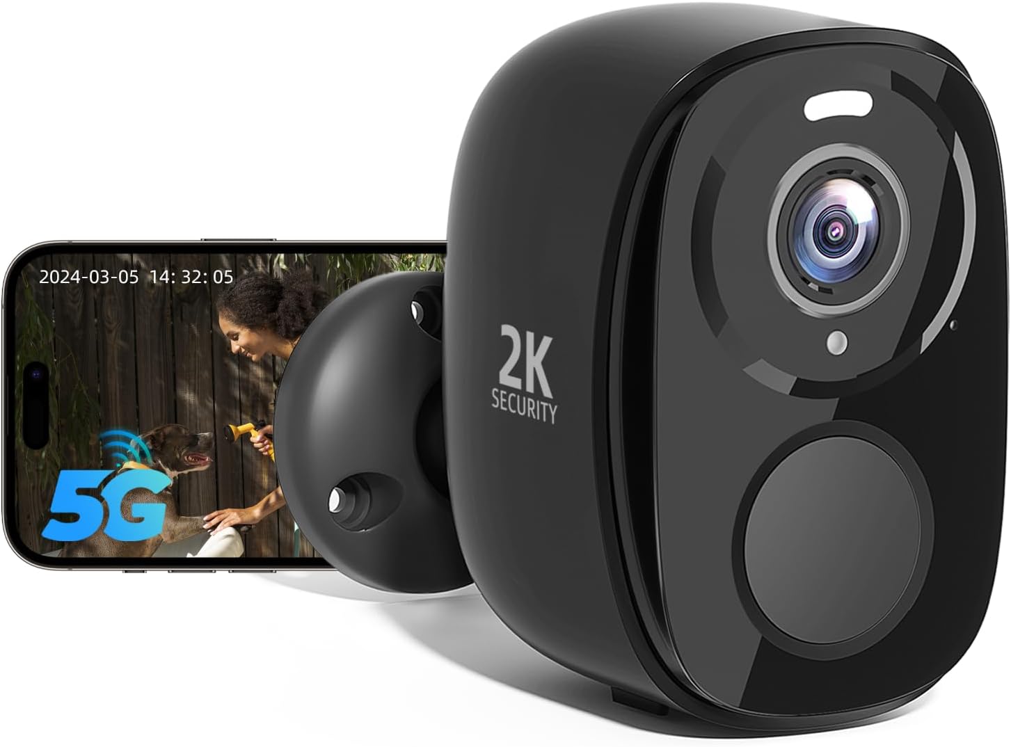 2K WiFi Outdoor Security Camera, Color Night Vision