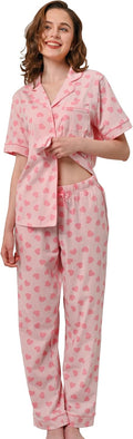 100% Cotton Pajamas for Women 2-Piece Set - Soft Breathable PJs