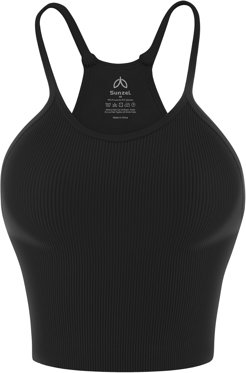 Sunzel Free to Be Tank - Seamless Racerback Crop Top for Yoga