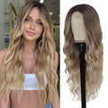 Long Ombre Blonde Highlights Wig 26in 4x1 Lace - Natural Look