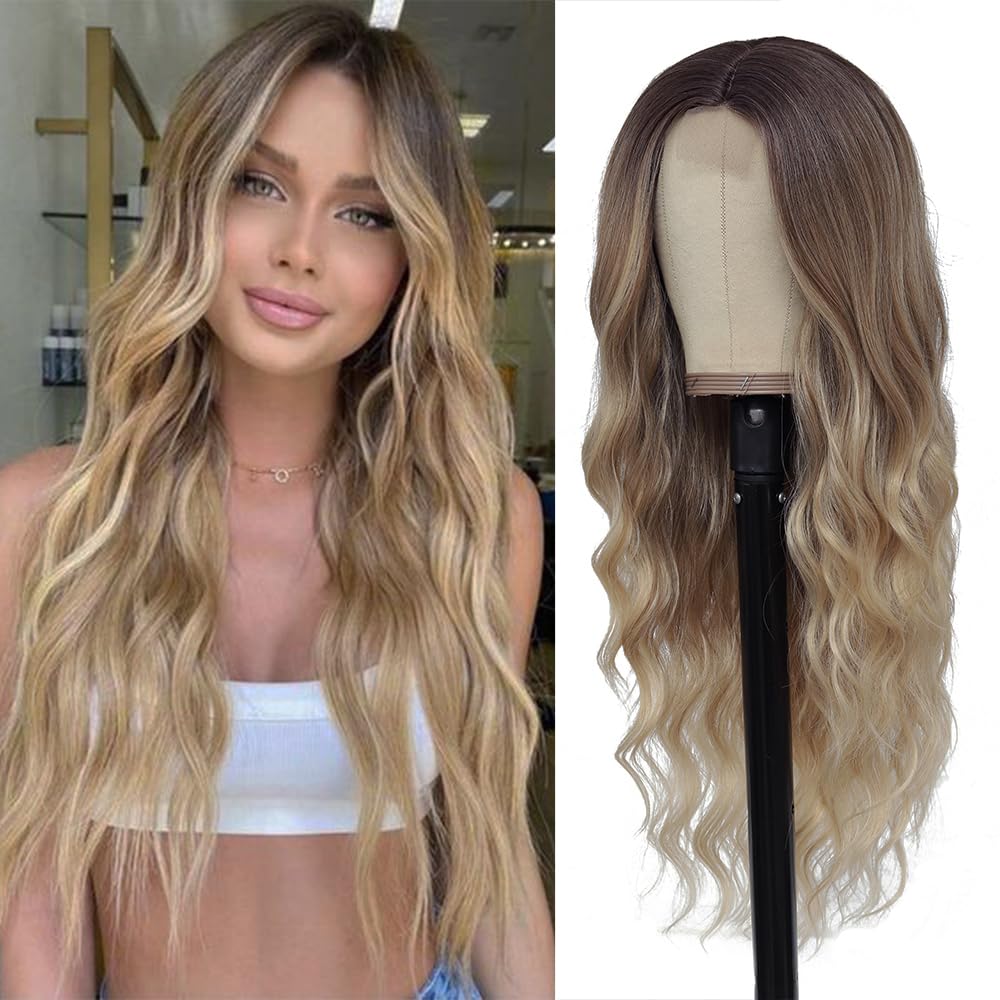 Long Ombre Blonde Highlights Wig for Women - 26 Inch Style