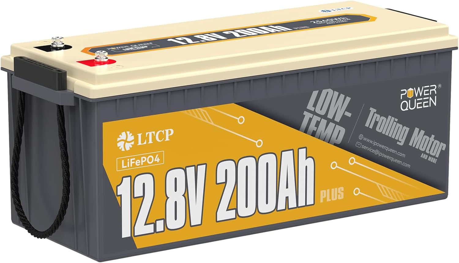Power Queen 12V200Ah PLUS LiFePO4 Battery for Trolling Motor