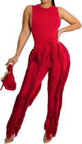 Women Sexy Two Piece Fringe Pants Set - Chic Party Outfit