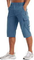 MAGCOMSEN Men's Quick Dry 3/4 Capri Workout Shorts - Zipper Pockets is