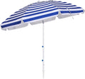 MEWAY 6.5ft Beach Umbrella with Tilt and Detachable Sand Anchor
