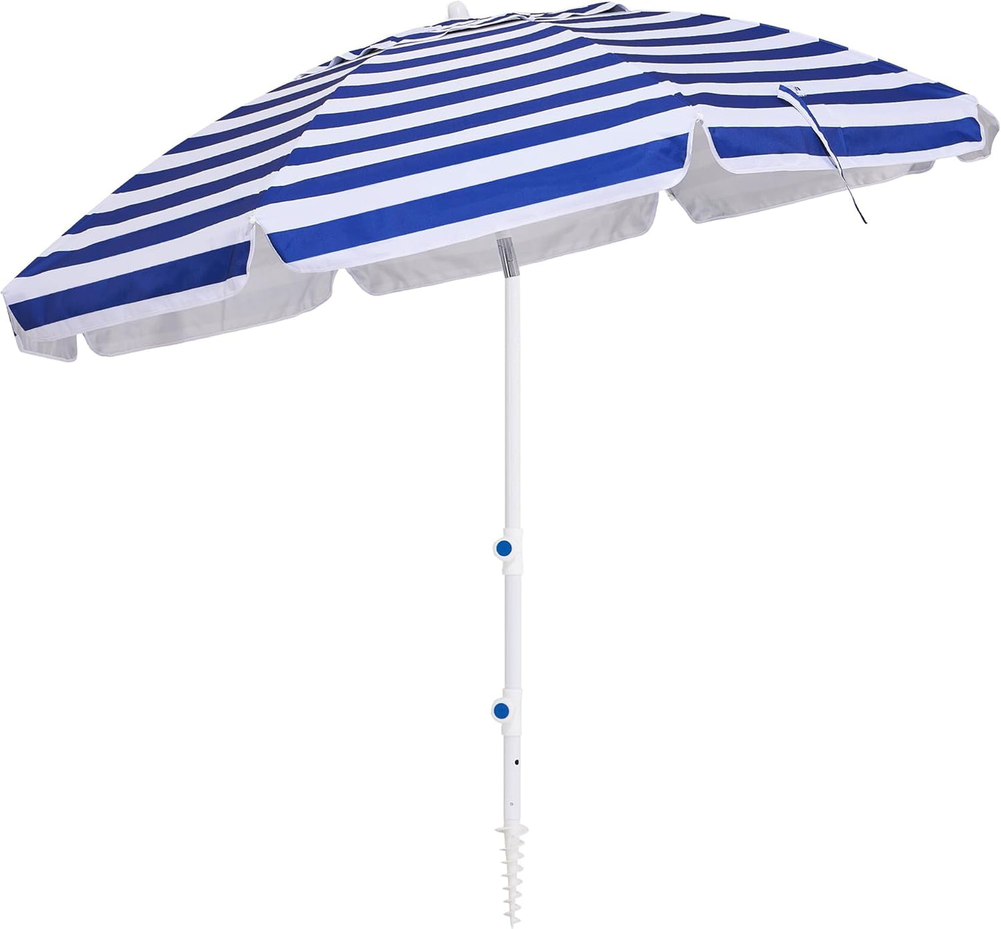 MEWAY 6.5ft Beach Umbrella with Tilt Mechanism for Sun Protection