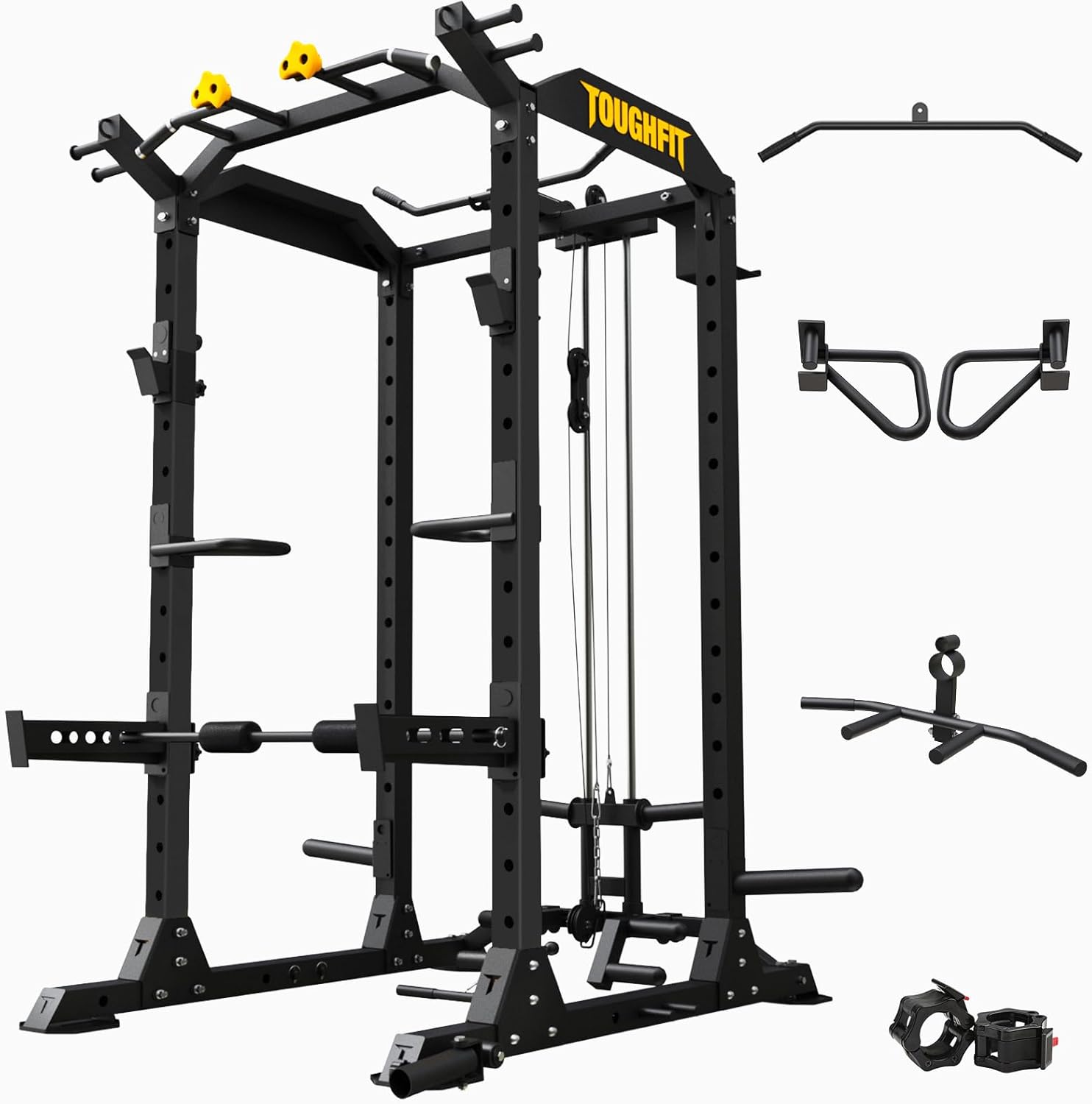 ToughFit Power Cage with LAT Pulldown - Complete Home Gym Solution