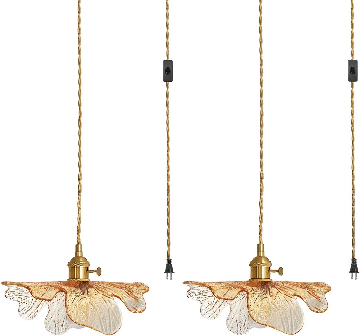 Mid Century Modern Pendant Lights with Plug in Cord for Home