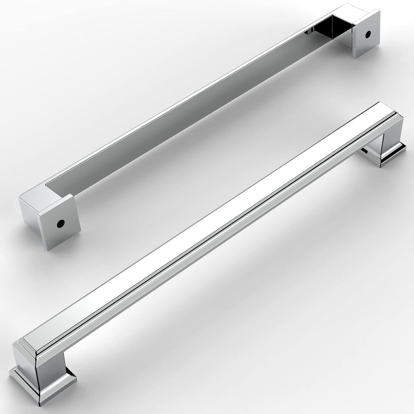 Amerdeco 10 Pack Polished Chrome Cabinet Pulls for Kitchen