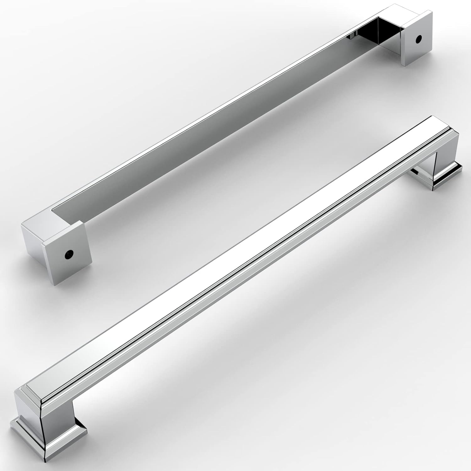 Amerdeco 10 Pack Polished Chrome Cabinet Pulls for Kitchen