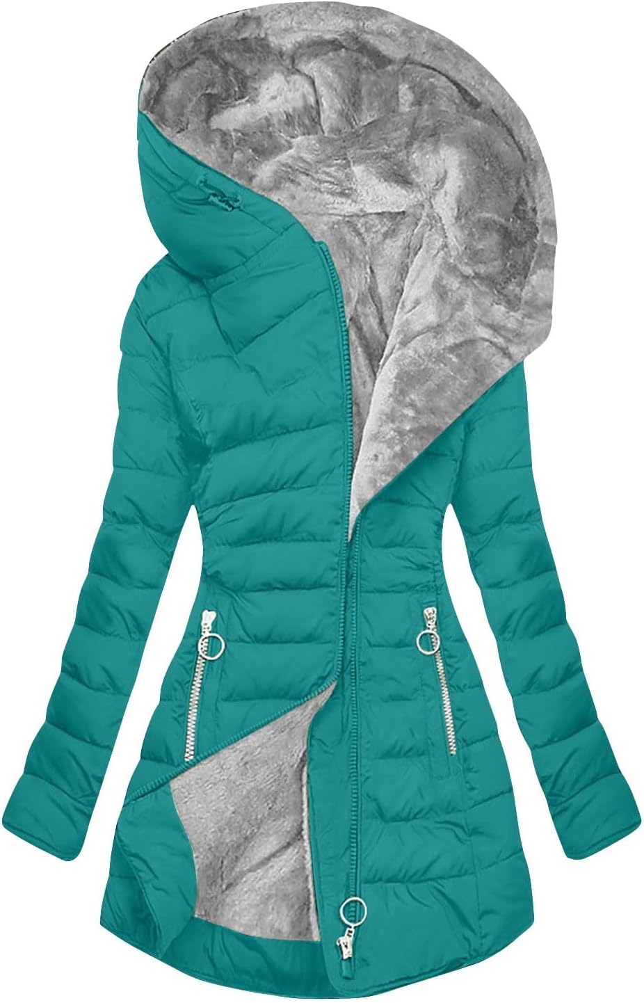 2024 Women's Hooded Puffer Coat - Lightweight Warmth
