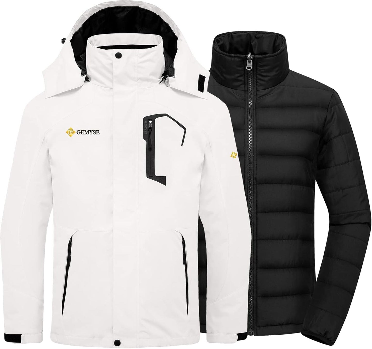 GEMYSE Men's Waterproof 3-in-1 Ski Snow Jacket for Winter Sports