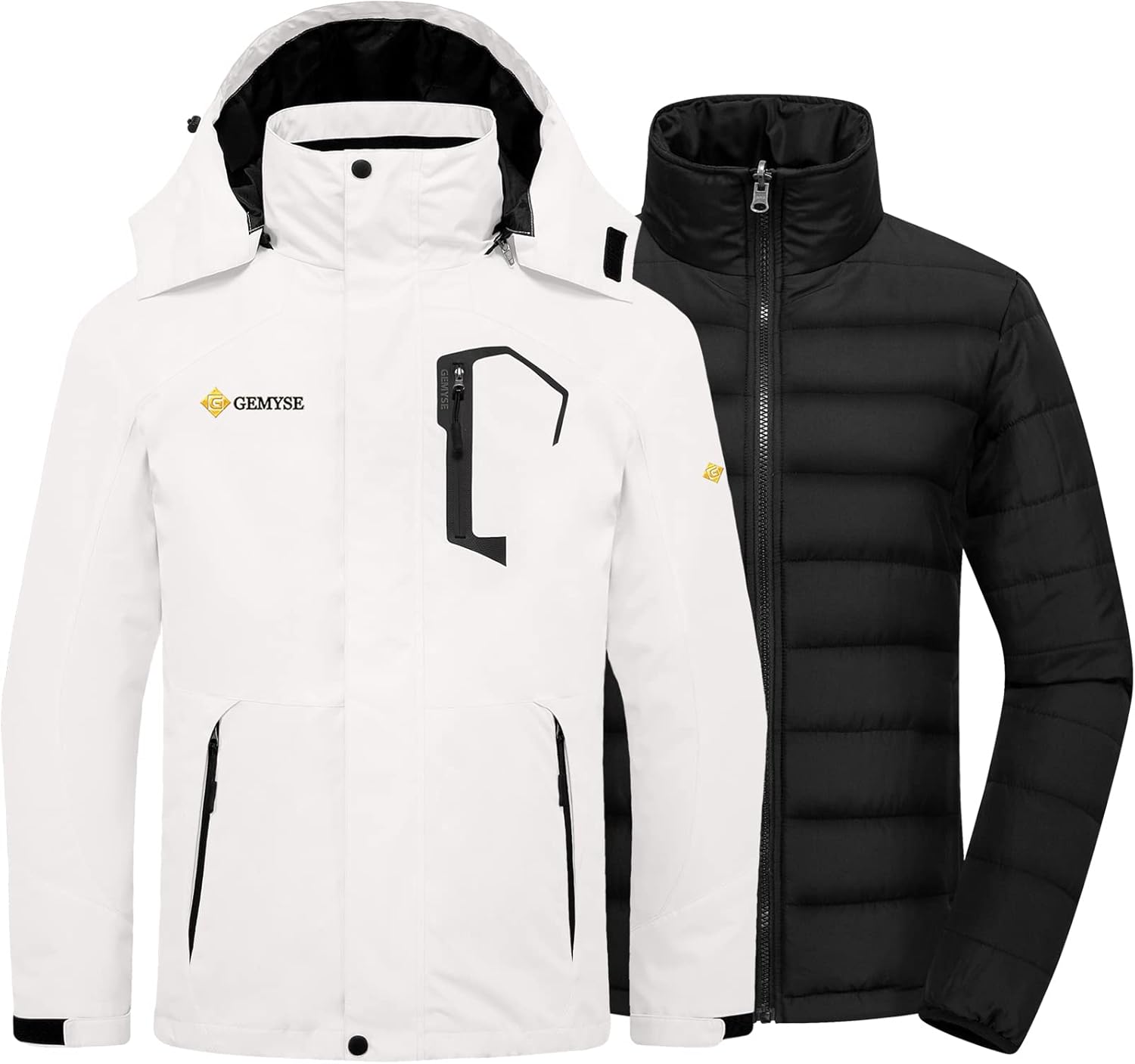 GEMYSE Men's Waterproof 3-in-1 Ski Snow Jacket for Winter Sports
