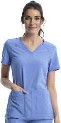 Cherokee Women's Iflex V-Neck Knit Panel Scrub Top (Style FWG8)