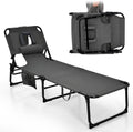 Tanning Chair with Face Hole and Removable Pillow - 330LBS Capacity
