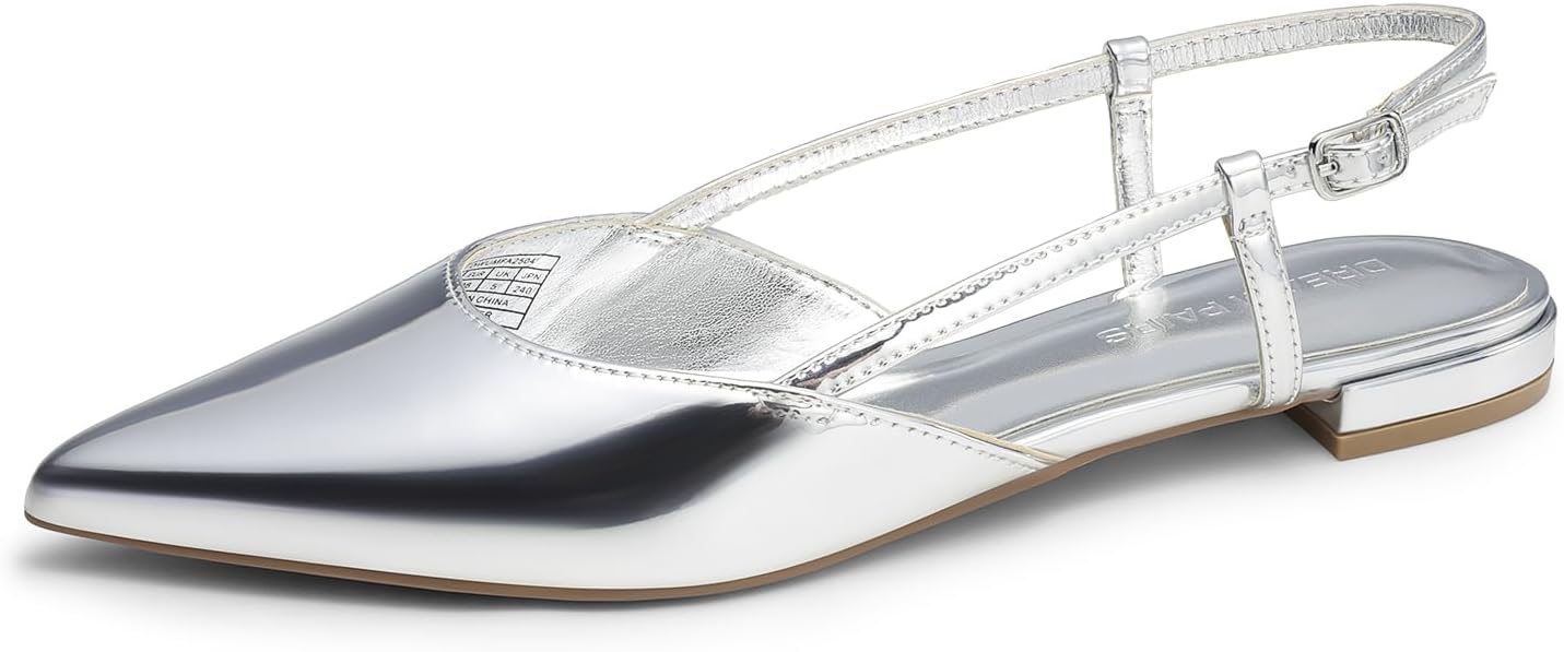 DREAM PAIRS Slingback Flats for Women - Chic Pointed Toe Style