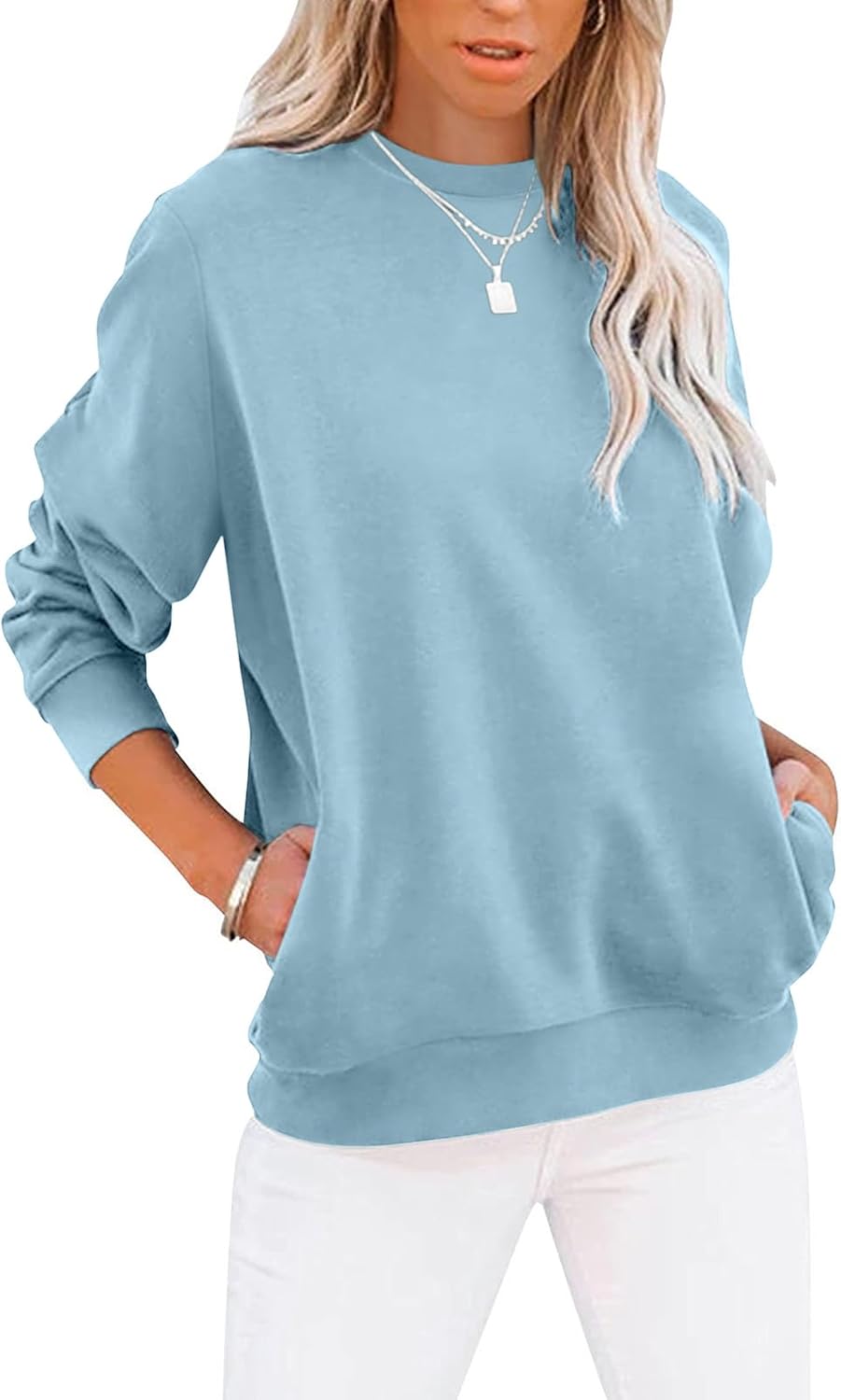TICTICMIMI Women's Cozy Color Block Sweatshirt