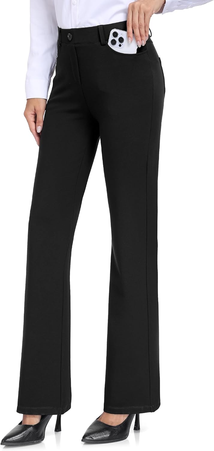 Tall Women's Bootcut Dress Pants for Office Work and Yoga
