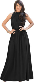 Sexy Sleeveless Summer Formal Flowy Maxi Dress for Women - Black
