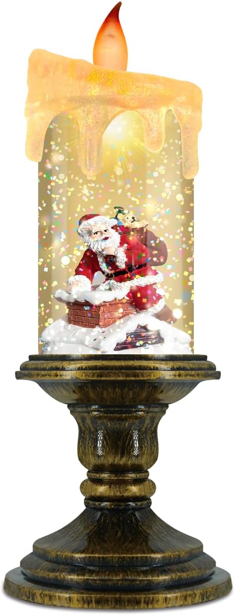 Christmas Flameless Candles with Timer for Holiday Decor