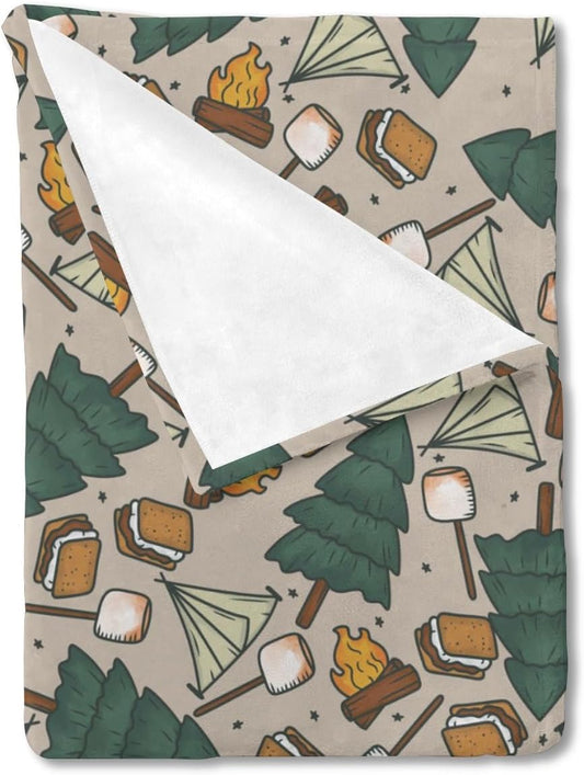 Cozy Campfire Baby Blanket, Soft Flannel Fleece
