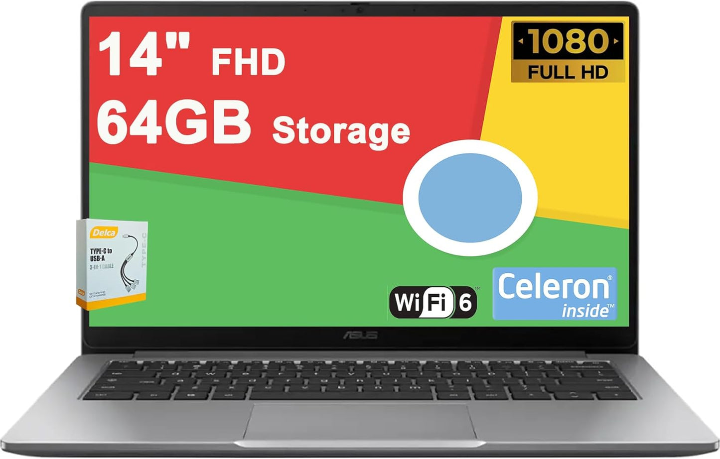 ASUS Chromebook CX14 Lightweight Student Laptop for Learning
