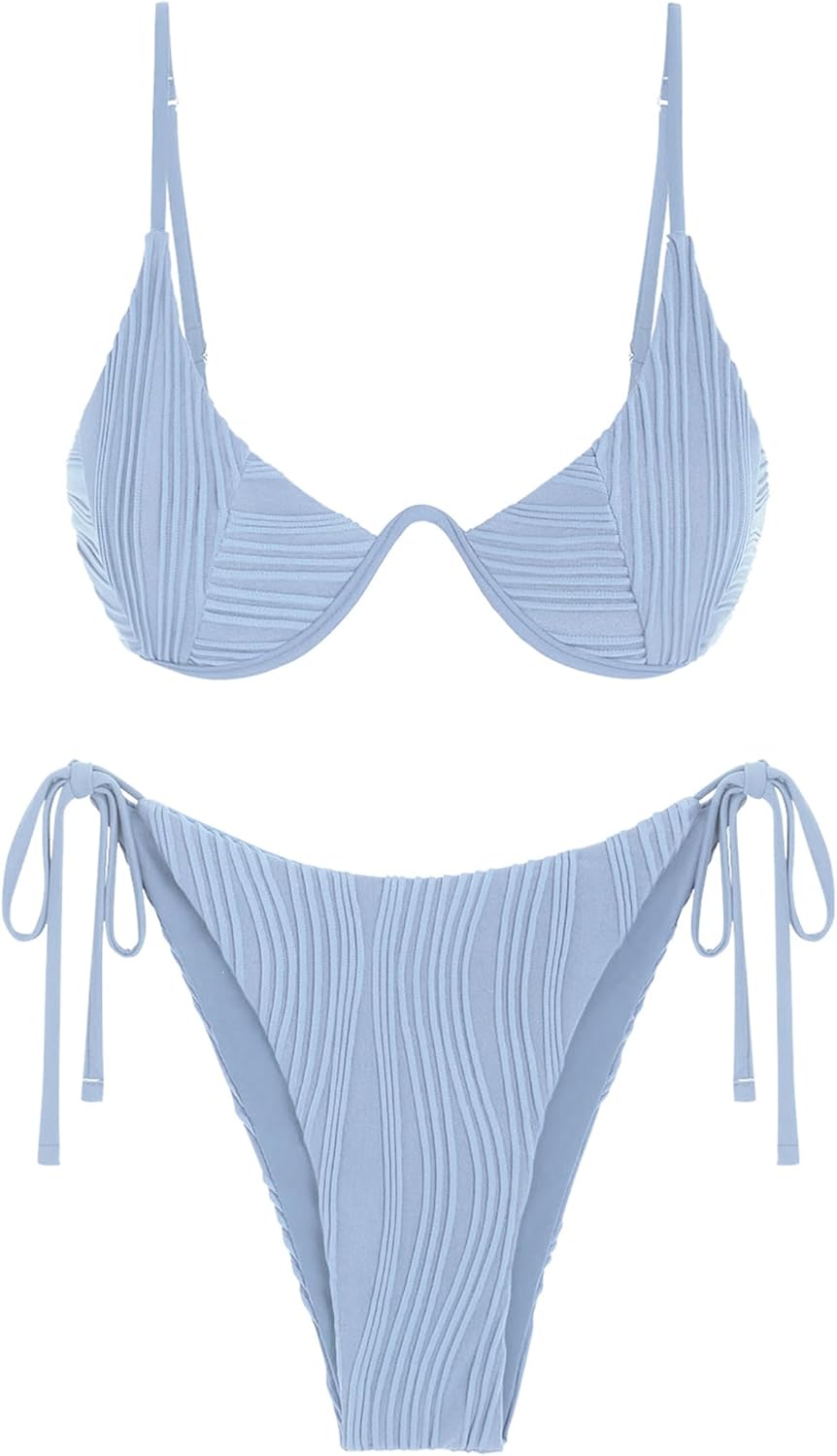 Ribbed Two Piece Swimsuits for Women - Stylish Bikini Sets