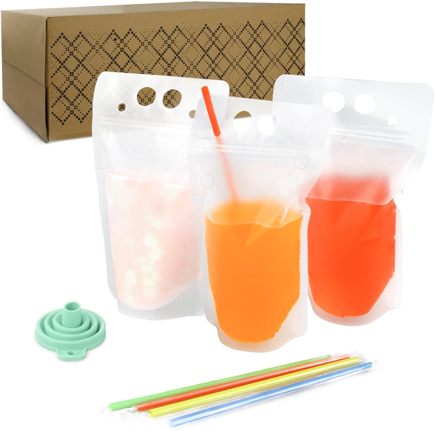 C CRYSTAL LEMON 400PCS Reusable Drink Pouches for Events