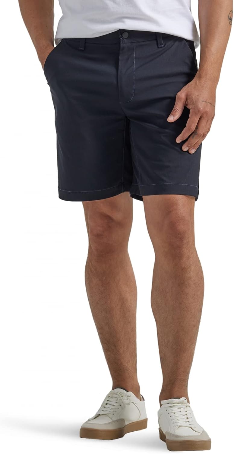 Lee Men's Extreme Motion Regular Fit Synthetic Flat Front Shorts