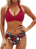 Yonique Women Two Piece Push Up Bikini Set - Vintage Black