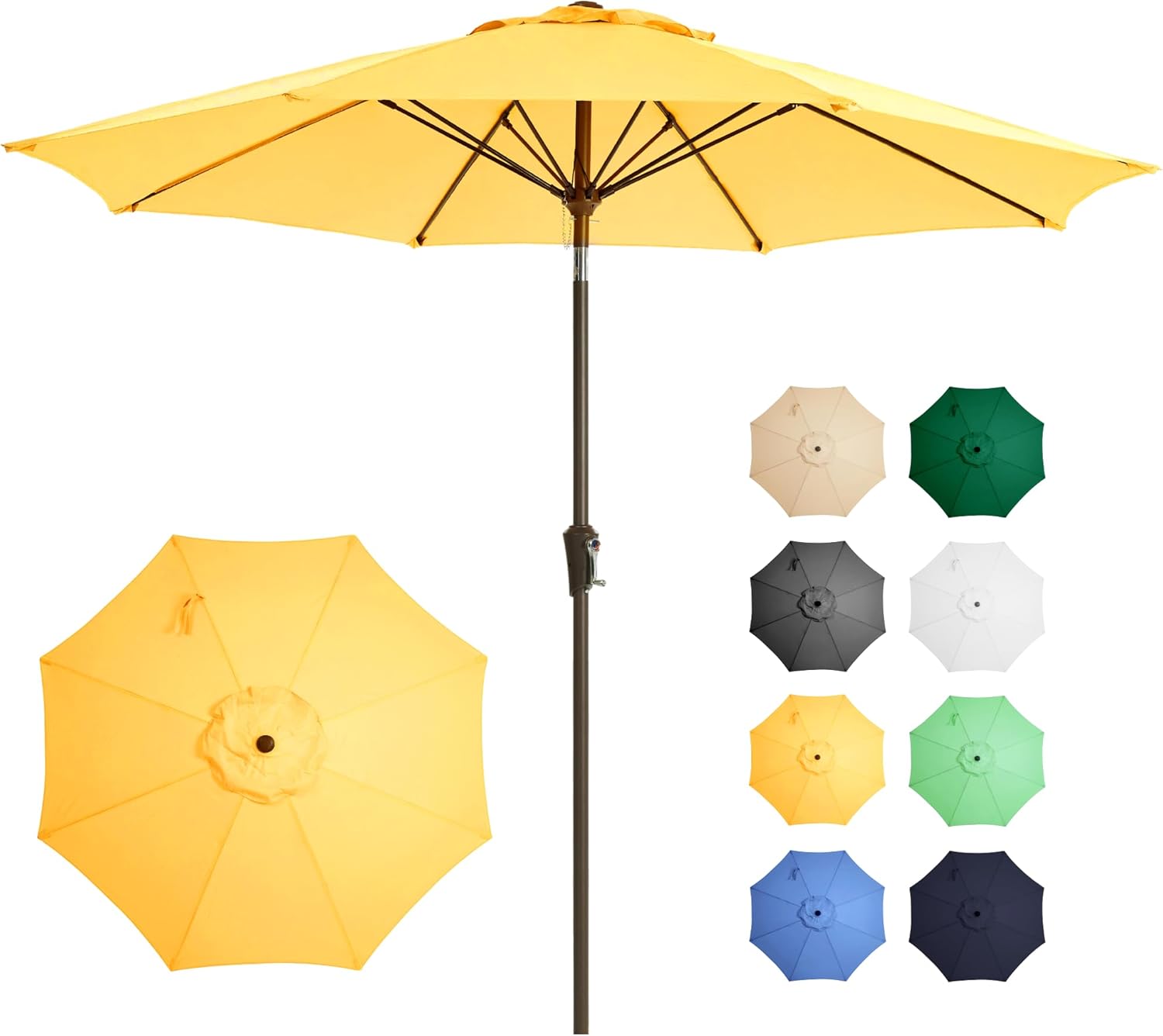 9FT Large Outdoor Patio Umbrella for Deck and Garden Use