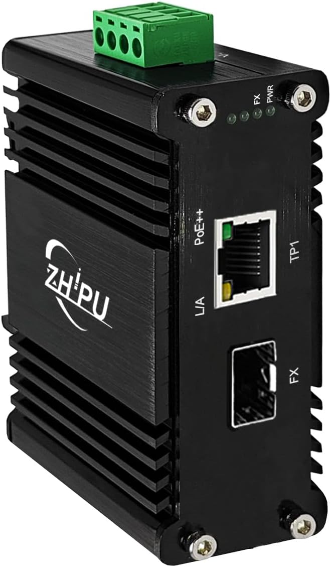 Industrial 90W POE Media Converter with Gigabit Ethernet Port