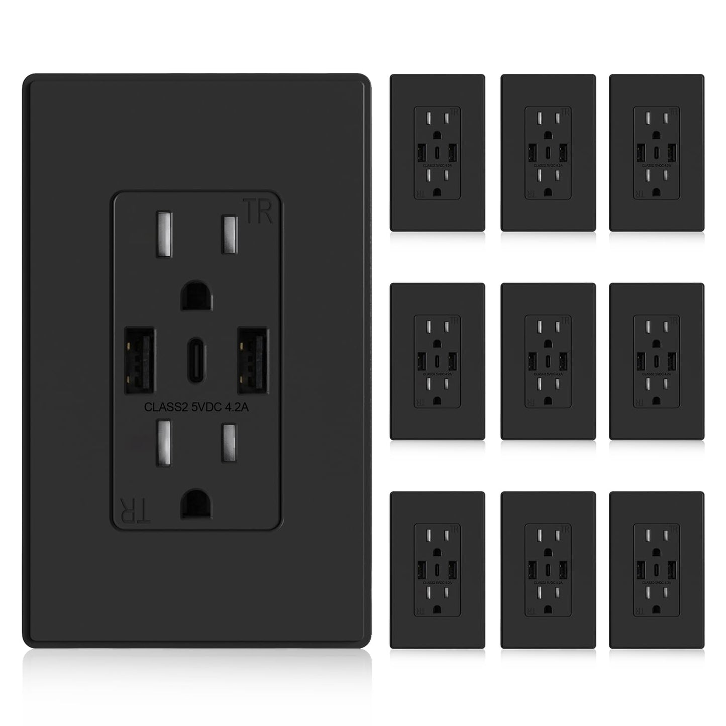 ELEGRP USB Wall Outlets - 3-Port Charging Solution for Home
