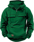 Mens Camo Hoodie Quarter Zip Pullover Tactical Jacket - Versatile