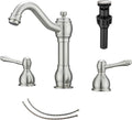 GGStudy 2-Handle 3-Hole Widespread Bathroom Faucet - Brushed Nickel
