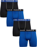 Reebok Mens Boxer Briefs 4 Pack 6ft Inseam - Comfortable Support