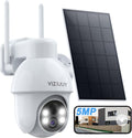 5MP Solar Security Camera Outdoor - 360 Pan Tilt Color Night Vision