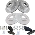 TRQ Brake Pad & Coated Rotor Kit for 07 Chevy GMC Cadillac